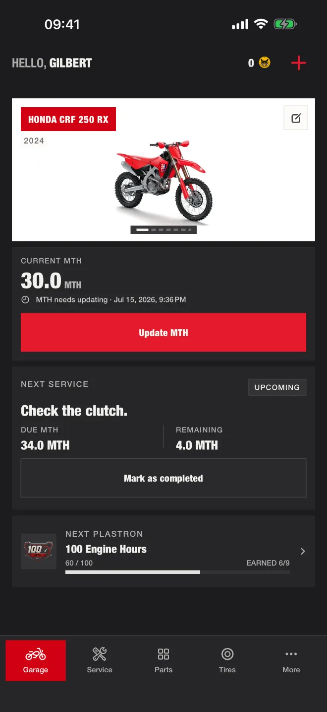 RUTT motorcycle garage and upcoming maintenance tasks
